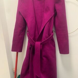 Mackage Women's Magenta Belted Wool Coat